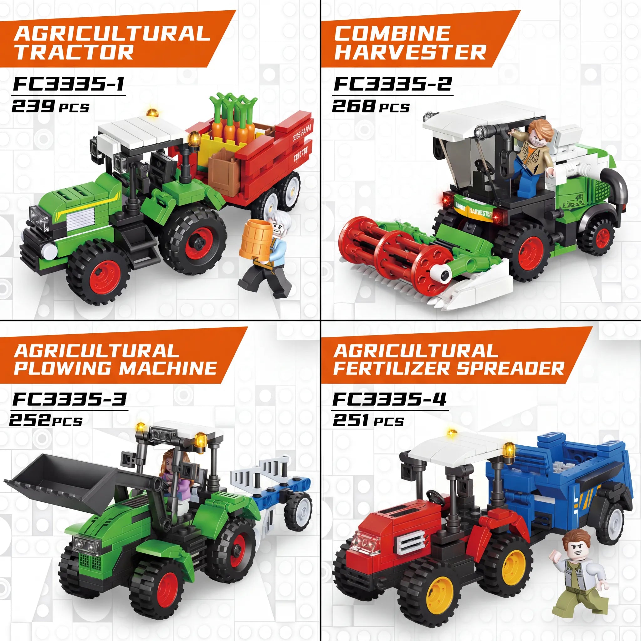 4-in-1 Farm Tractor Building Blocks