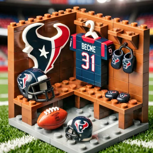🏈 NFL Locker Room Brick Set - 32 Teams Available - 3D Mini Stadium Diorama & Fan Collectible 🧱