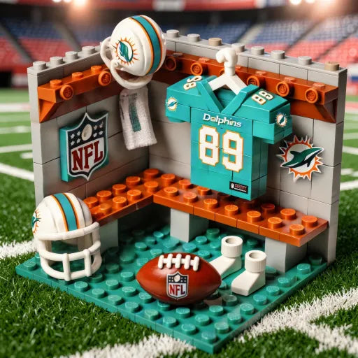 🏈 NFL Locker Room Brick Set - 32 Teams Available - 3D Mini Stadium Diorama & Fan Collectible 🧱