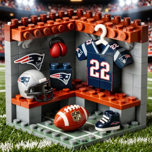 🏈 NFL Locker Room Brick Set - 32 Teams Available - 3D Mini Stadium Diorama & Fan Collectible 🧱