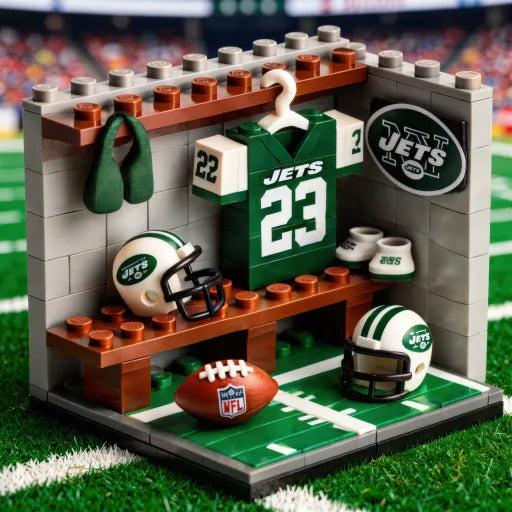 🏈 NFL Locker Room Brick Set - 32 Teams Available - 3D Mini Stadium Diorama & Fan Collectible 🧱