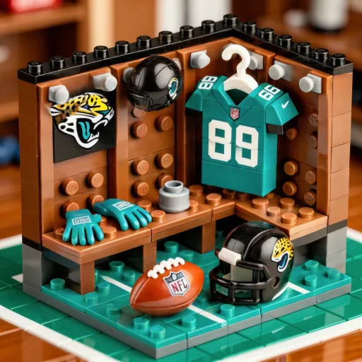 🏈 NFL Locker Room Brick Set - 32 Teams Available - 3D Mini Stadium Diorama & Fan Collectible 🧱