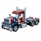 Tribute to the Highway Legend! Classic American Big Rig Building Set | Stars & Stripes Edition 🇺🇸🚛
