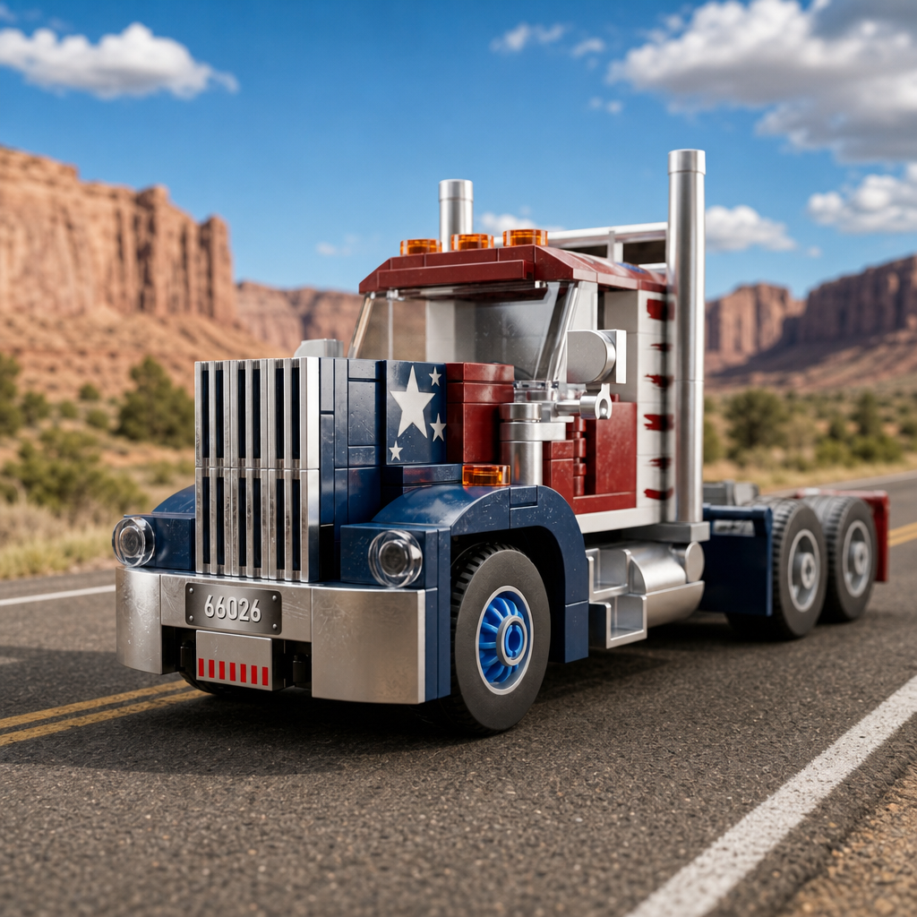 Tribute to the Highway Legend! Classic American Big Rig Building Set | Stars & Stripes Edition 🇺🇸🚛