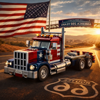 Tribute to the Highway Legend! Classic American Big Rig Building Set | Stars & Stripes Edition 🇺🇸🚛