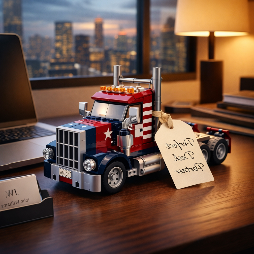 Tribute to the Highway Legend! Classic American Big Rig Building Set | Stars & Stripes Edition 🇺🇸🚛