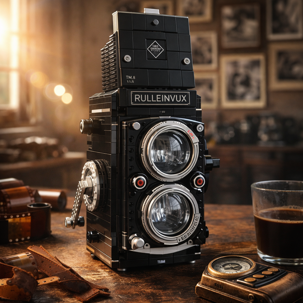 Classic TLR Camera Brick Set | Vintage Display Piece | Elevate Your Workspace for Creatives