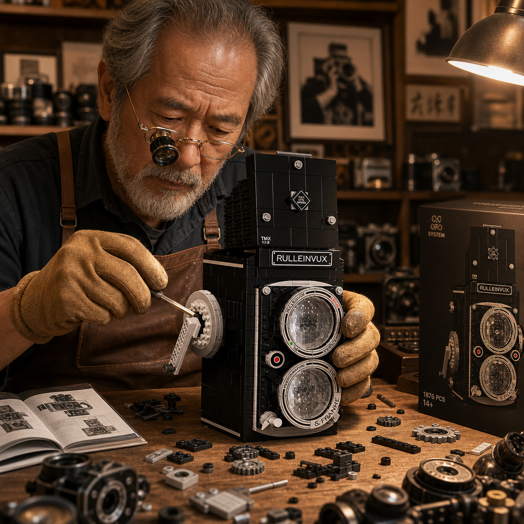 Classic TLR Camera Brick Set | Vintage Display Piece | Elevate Your Workspace for Creatives