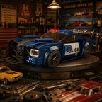 Muscle Police Cruiser Brick Model | For Teens & Collectors