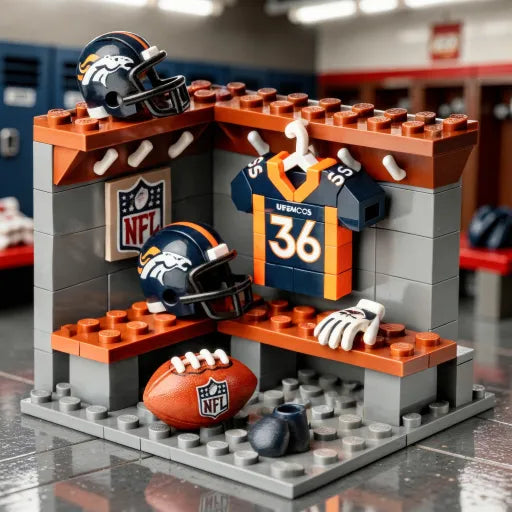 🏈 NFL Locker Room Brick Set - 32 Teams Available - 3D Mini Stadium Diorama & Fan Collectible 🧱