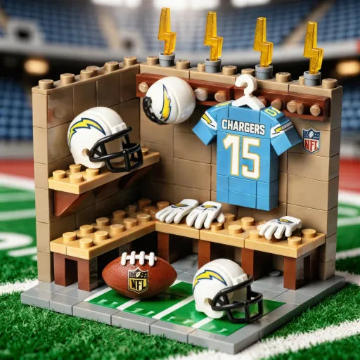 🏈 NFL Locker Room Brick Set - 32 Teams Available - 3D Mini Stadium Diorama & Fan Collectible 🧱