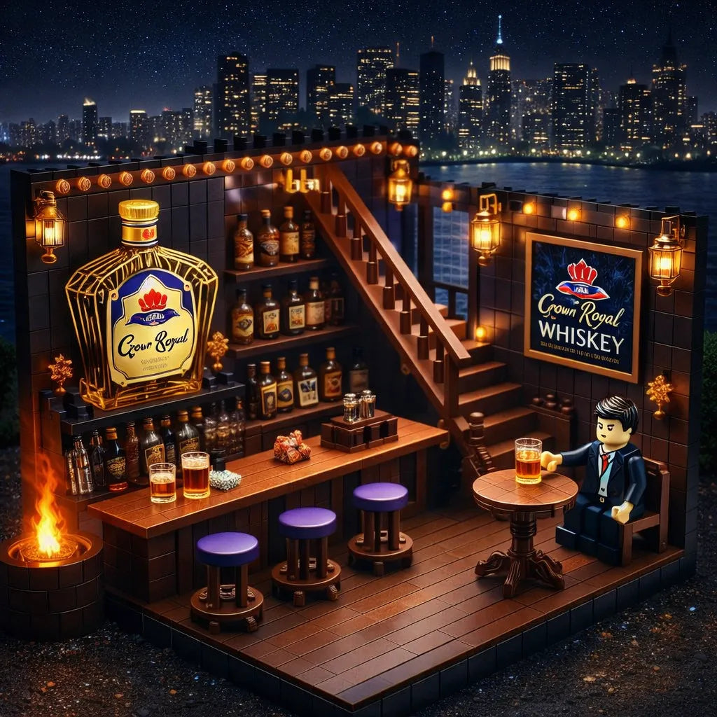 Build Your Own Speakeasy 🥃 | Classic Whiskey Bar Miniature Brick Set - Ultimate Home Bar Decor