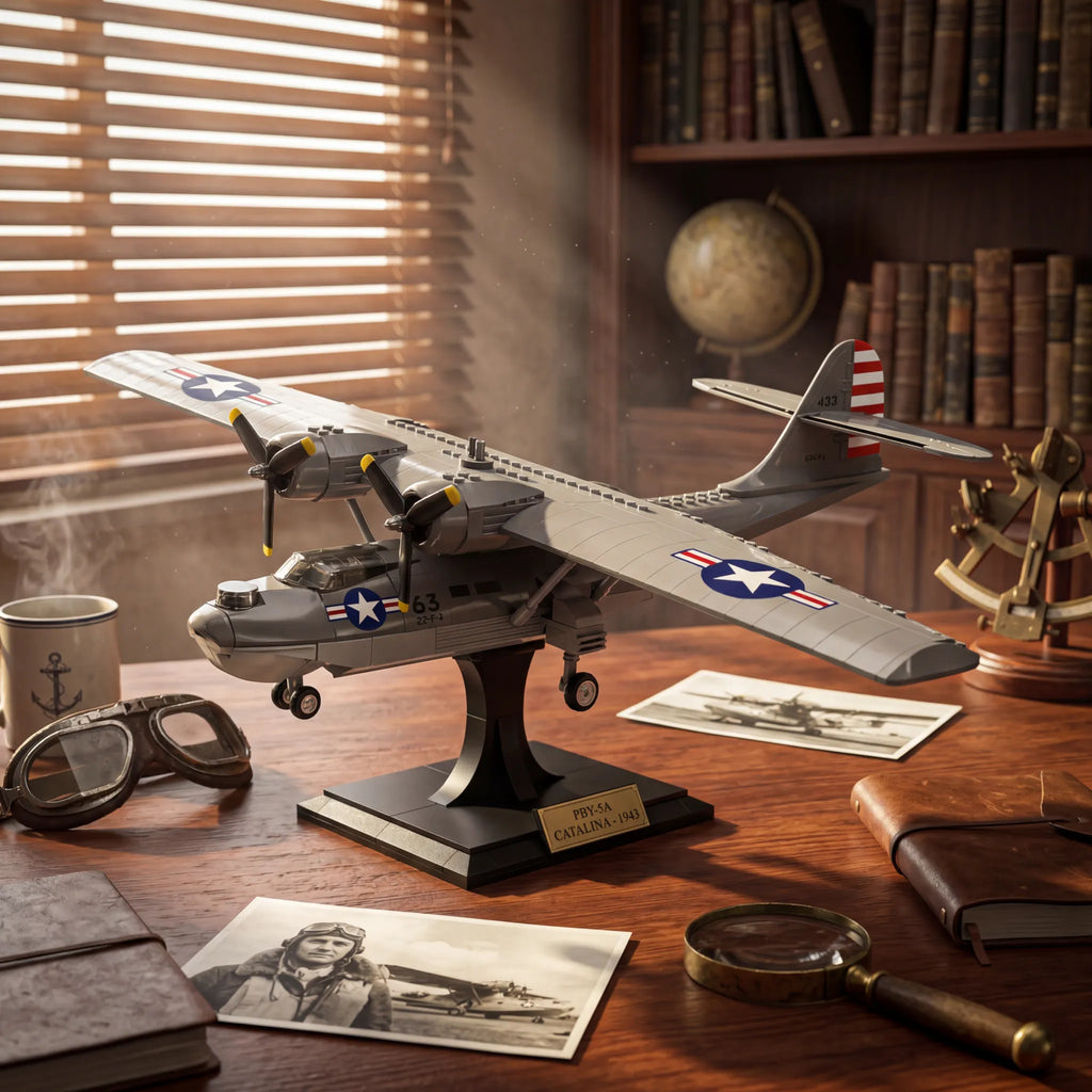 WWII Legend Reborn: PBY-5A Catalina Flying Boat Building Set | Ultimate Military Collector's Display
