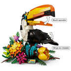 Rainforest Toucan Building Blocks | Tropical Bird Botanical Model | Vibrant Desk Decor & Relaxing Hobby | Gift for Adults