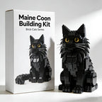 Black Maine Coon Cat Building Blocks Set