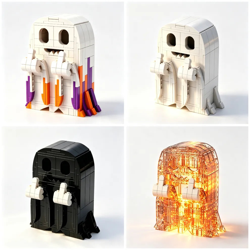 Middle Finger Kid Building Blocks Set of Four