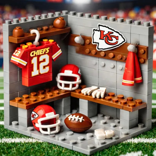 🏈 NFL Locker Room Brick Set - 32 Teams Available - 3D Mini Stadium Diorama & Fan Collectible 🧱