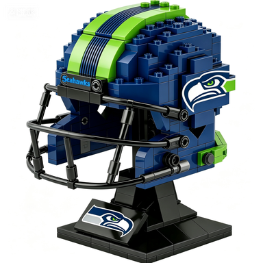🏈 NFL Edition Brick Helmet Collection - 32 Teams Available - 3D DIY Display Model for Fans 🧱