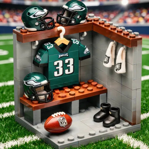 🏈 NFL Locker Room Brick Set - 32 Teams Available - 3D Mini Stadium Diorama & Fan Collectible 🧱
