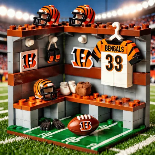 🏈 NFL Locker Room Brick Set - 32 Teams Available - 3D Mini Stadium Diorama & Fan Collectible 🧱