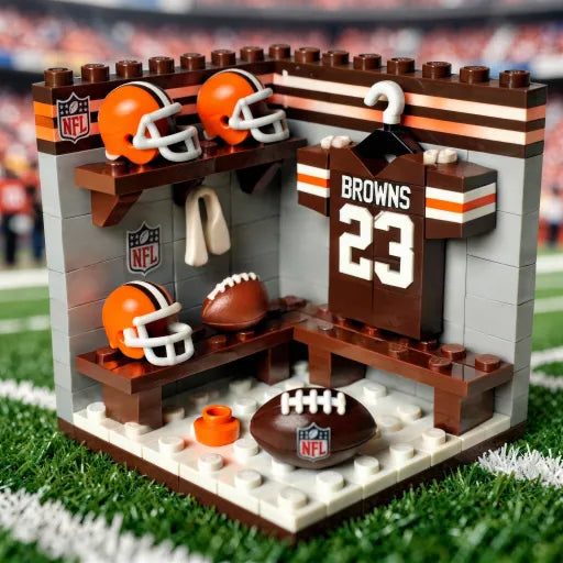 🏈 NFL Locker Room Brick Set - 32 Teams Available - 3D Mini Stadium Diorama & Fan Collectible 🧱