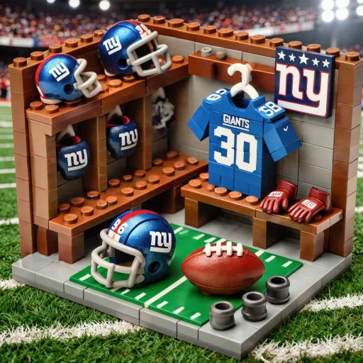 🏈 NFL Locker Room Brick Set - 32 Teams Available - 3D Mini Stadium Diorama & Fan Collectible 🧱