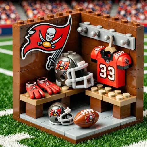 🏈 NFL Locker Room Brick Set - 32 Teams Available - 3D Mini Stadium Diorama & Fan Collectible 🧱