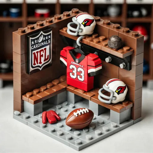 🏈 NFL Locker Room Brick Set - 32 Teams Available - 3D Mini Stadium Diorama & Fan Collectible 🧱