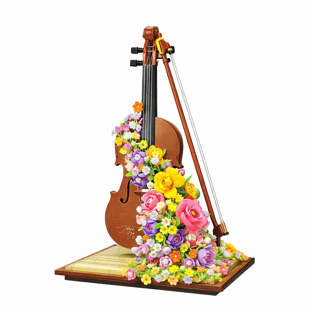 Eternal Flower Violin Decor | Luxury Preserved Floral Art | Unique Accent Piece for Music Lovers