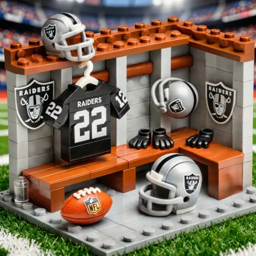 🏈 NFL Locker Room Brick Set - 32 Teams Available - 3D Mini Stadium Diorama & Fan Collectible 🧱