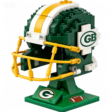 🏈 NFL Edition Brick Helmet Collection - 32 Teams Available - 3D DIY Display Model for Fans 🧱