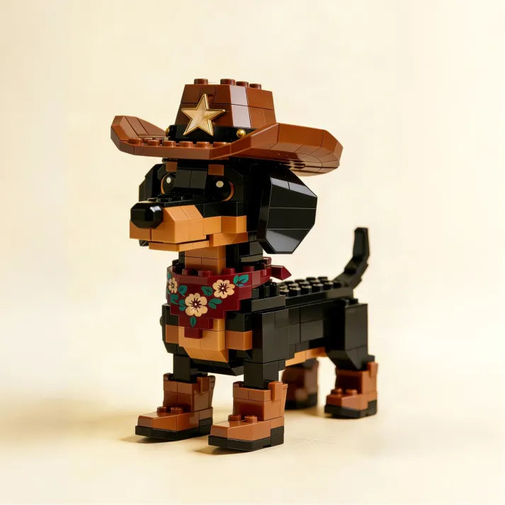 Cowboy Dachshund Building Blocks Set-Limited Edition🐶