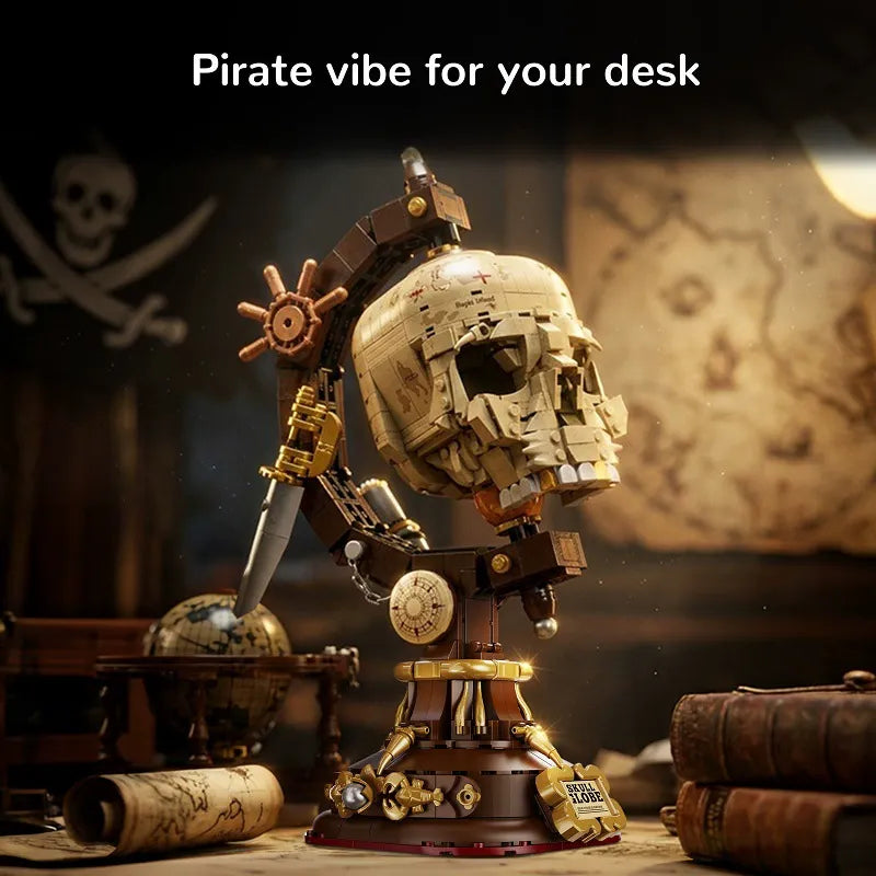 Pirate Skull Globe: Uncharted Waters Retro Navigator's Diorama