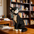 Overdramatic Side-Eye Cat Brick Set – Funny Aloof Cat Model🐈‍⬛