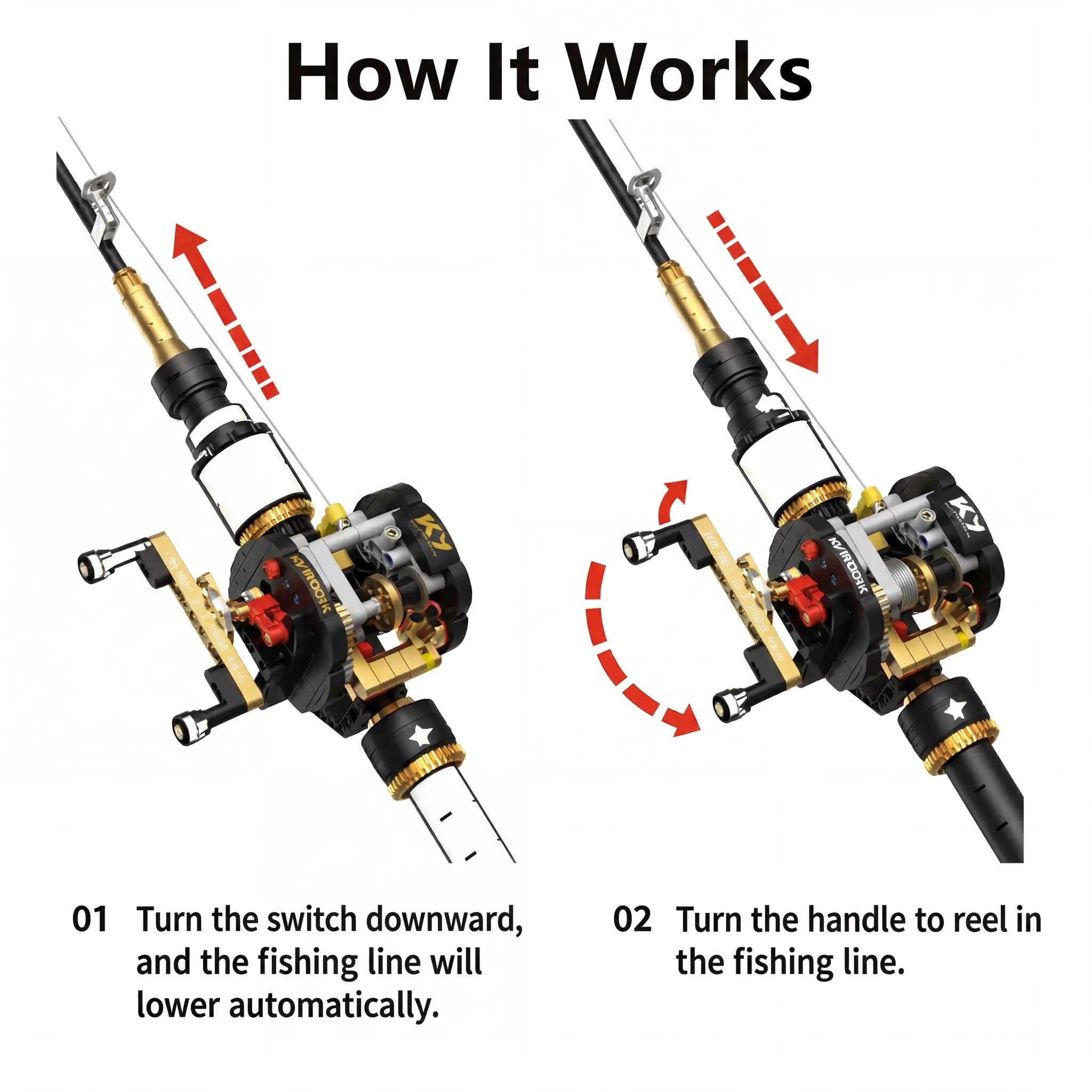 Sea Fishing Rod & Reel Building Block Set | Mechanical Desktop Toy | Deep Sea Casting Simulation | For Adults & Office Workers 🎣