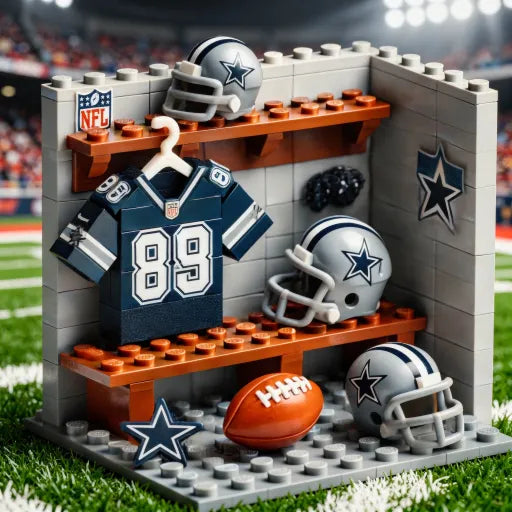 🏈 NFL Locker Room Brick Set - 32 Teams Available - 3D Mini Stadium Diorama & Fan Collectible 🧱