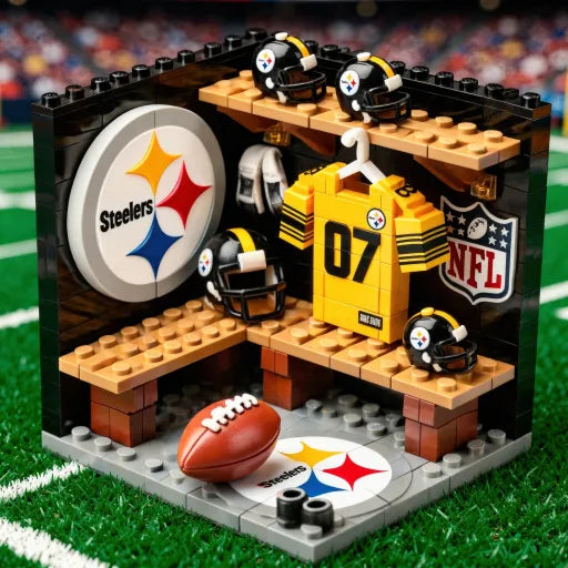 🏈 NFL Locker Room Brick Set - 32 Teams Available - 3D Mini Stadium Diorama & Fan Collectible 🧱