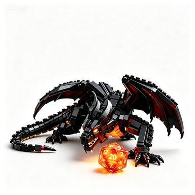Dungeons & Dragons Obsidian Dragon &   Collector Edition Building Block Model