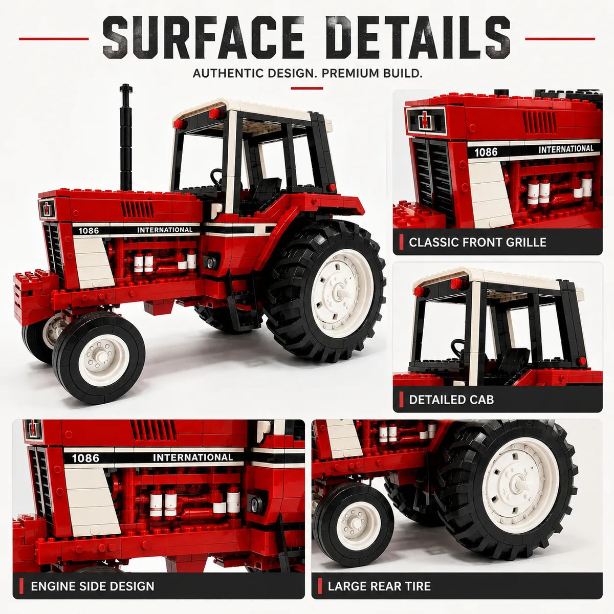 Red Legacy 1086 Farm Tractor Building Set