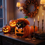 Peek-a-Boo Black Cat Pumpkin Building Set