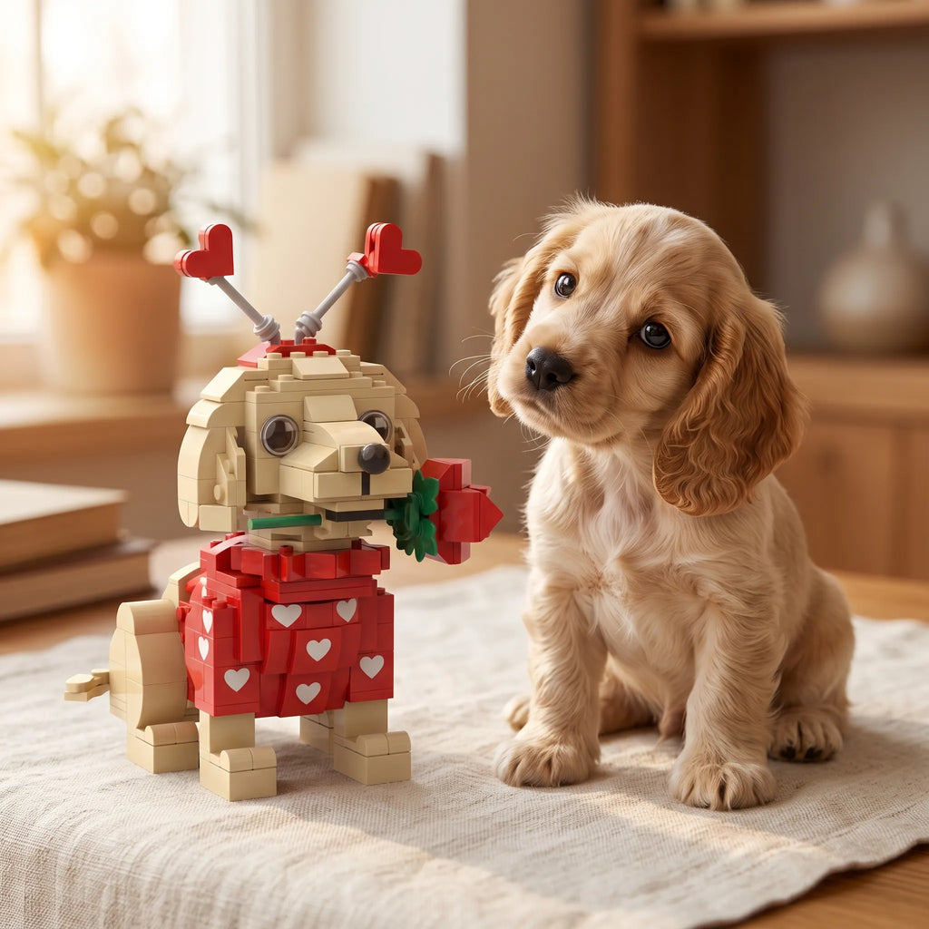 Valentine Golden Retriever Building blocks Set