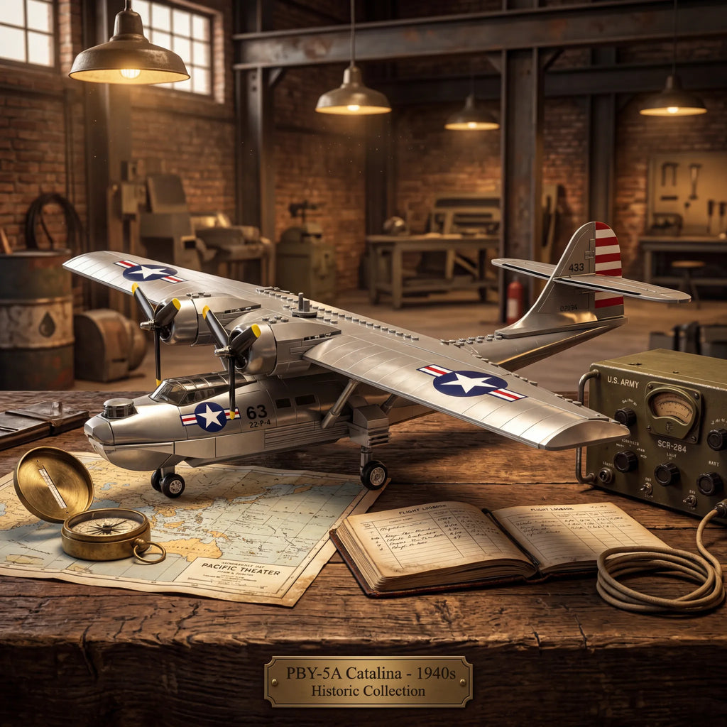 WWII Legend Reborn: PBY-5A Catalina Flying Boat Building Set | Ultimate Military Collector's Display