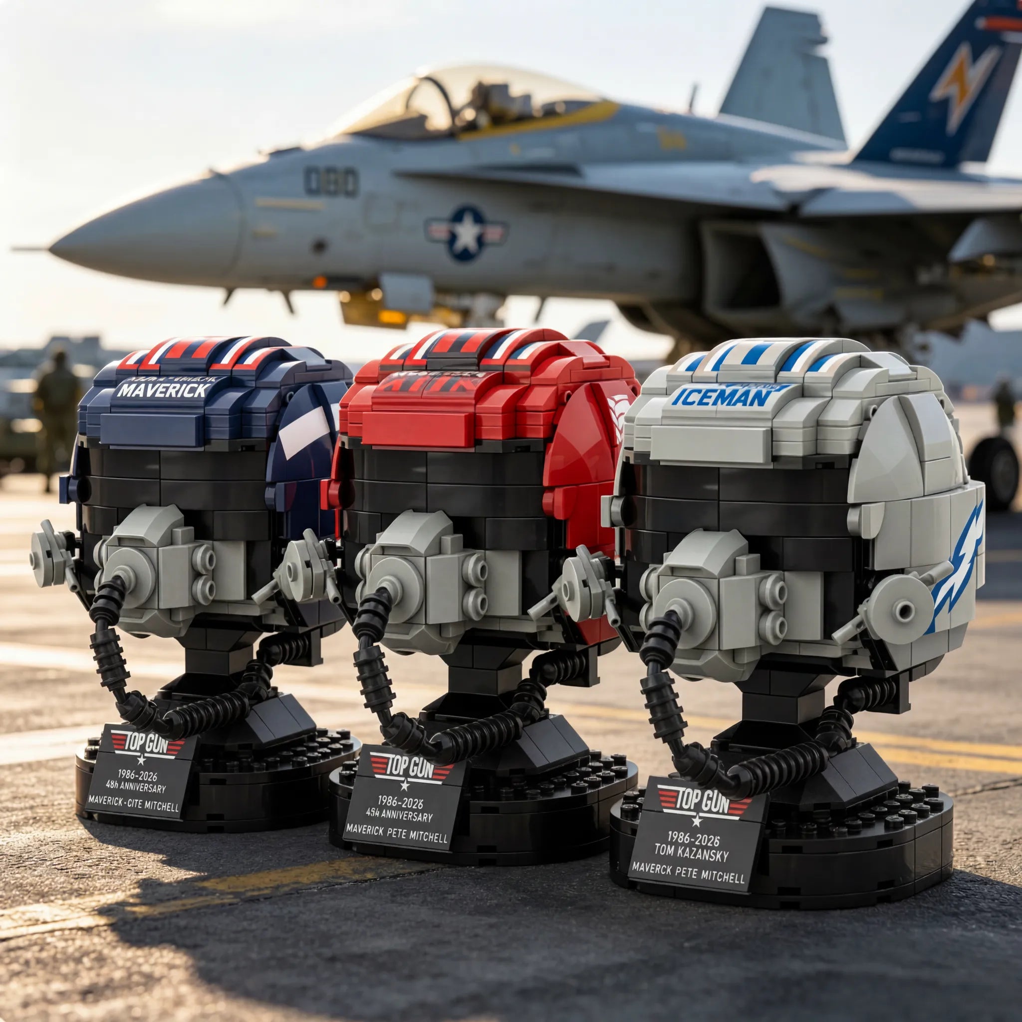 ✈️Classic Fighter Pilot Helmet Building Block Set