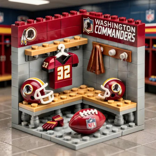 🏈 NFL Locker Room Brick Set - 32 Teams Available - 3D Mini Stadium Diorama & Fan Collectible 🧱