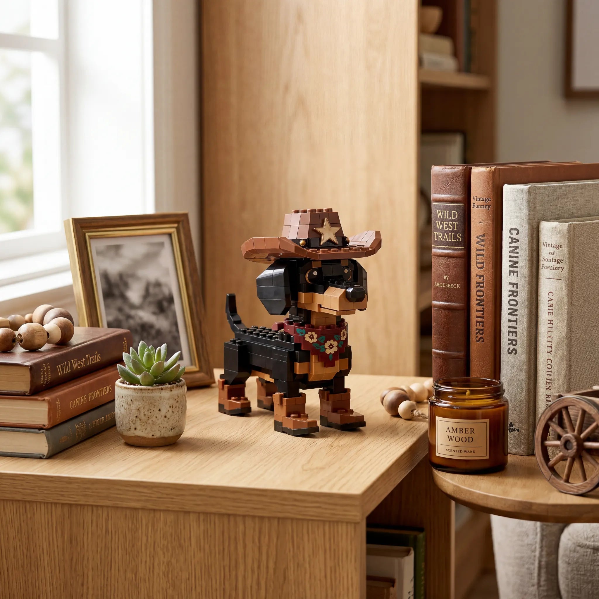 🤠 Cowboy Dachshund Brick Set — Build Your Own Little Western Adventure