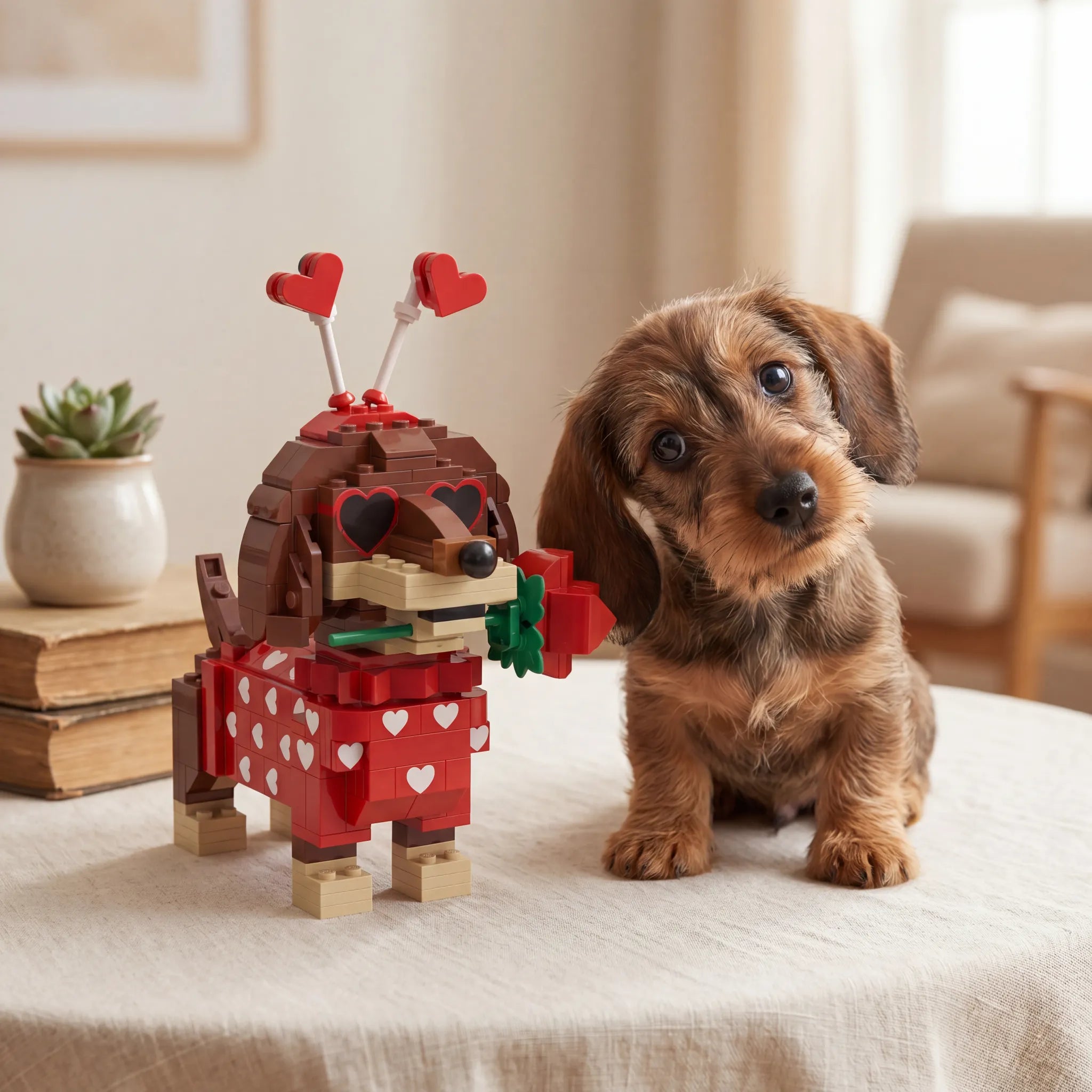 Valentine Dachshund Building blocks Set