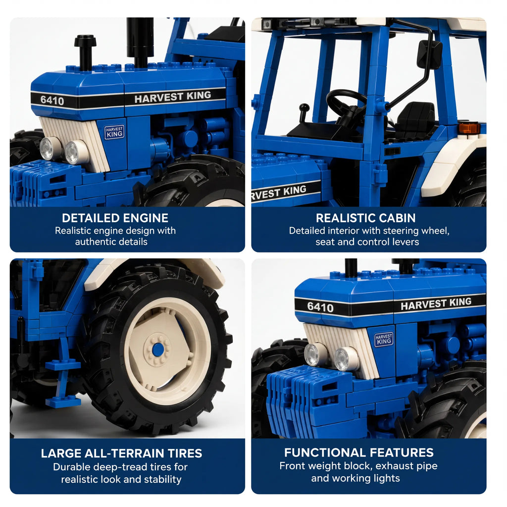 🚜  Retro Tractor Brick Set — Relive Farm Classics