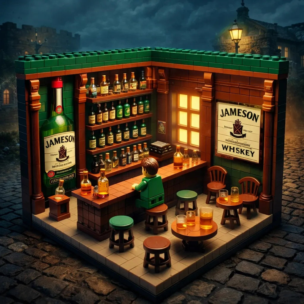 Build Your Own Speakeasy 🥃 | Classic Whiskey Bar Miniature Brick Set - Ultimate Home Bar Decor