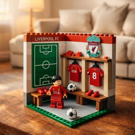 🔥Limited Edition 🔥Ultimate Matchday: Football Club Locker Room Building Block Set (with Minifigure & Jerseys) ⚽️🔴