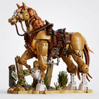 Western Horse Building Set: 2-in-1 Creative Model for Wild West Enthusiasts